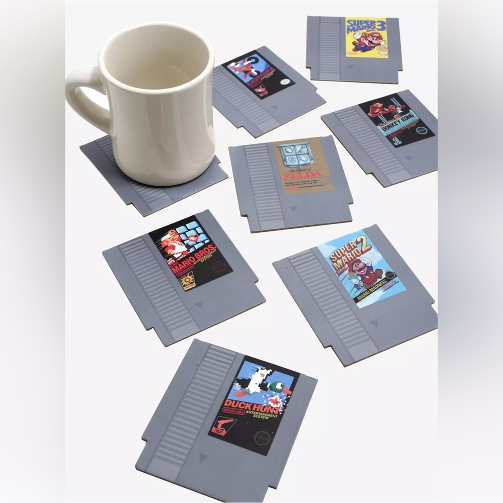 Retro Game Cartridge Coasters set of 8